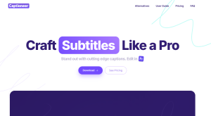 Captioneer MOGRT thumbnail example (Spinning Subtitles)